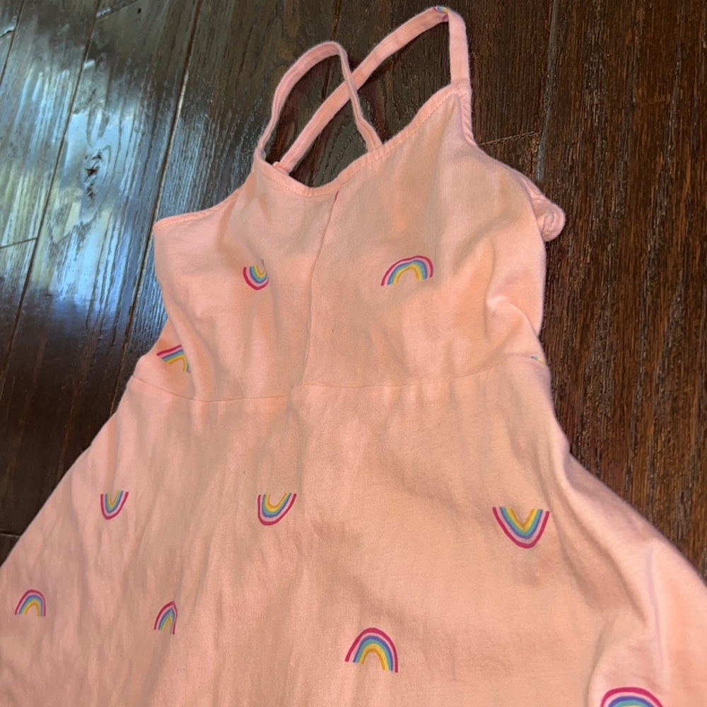 Old navy pink spaghetti strap dress with rainbow 🌈 XS 5
